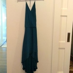 Haute Hippie Teal Silk Halter Dress